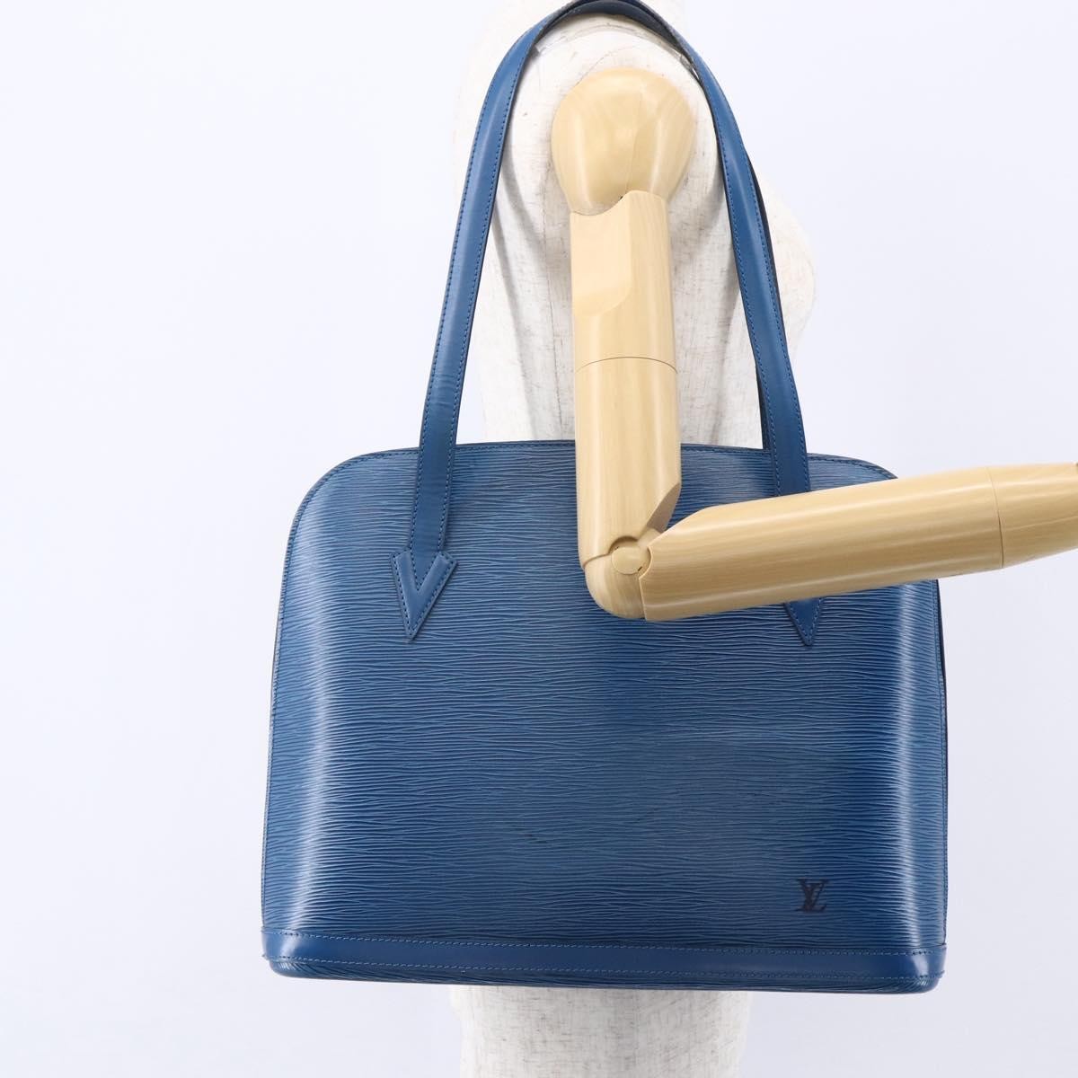 Louis Vuitton Lussac Handbag Epi Leather, BLUE, LEATHER, Shoulder bag