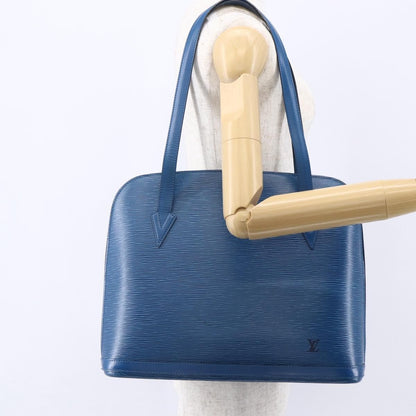 Louis Vuitton Lussac Handbag Epi Leather, BLUE, LEATHER, Shoulder bag
