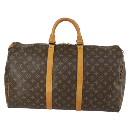 Louis Vuitton Keepall Bag Monogram Canvas, BROWN, CANVAS, Travel bag