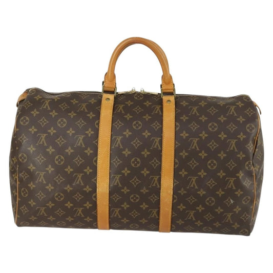 Louis Vuitton Keepall Bag Monogram Canvas, BROWN, CANVAS, Travel bag
