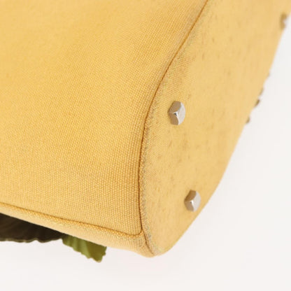 Salvatore Ferragamo Flower tote Canvas, YELLOW, CANVAS, Tote bag