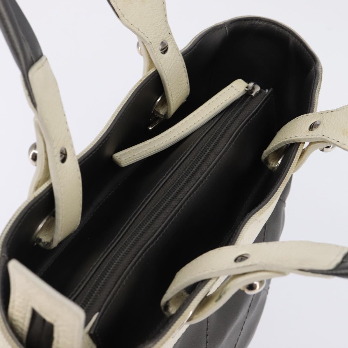 Chanel Biarritz Tote Quilted Coated Canvas, SILVER, CANVAS, Tote bag