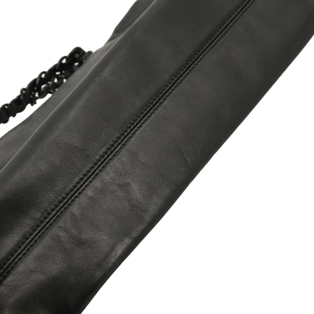 Chanel Vintage CC Resin Chain Tote Leather, BLACK, LEATHER, Tote bag