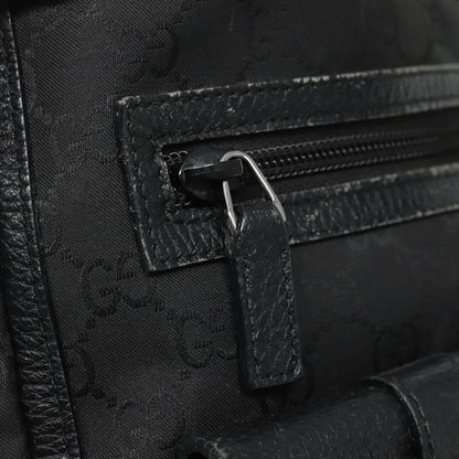 Gucci Abbey Pocket Tote GG Canvas, Black, Canvas, Tote Bag