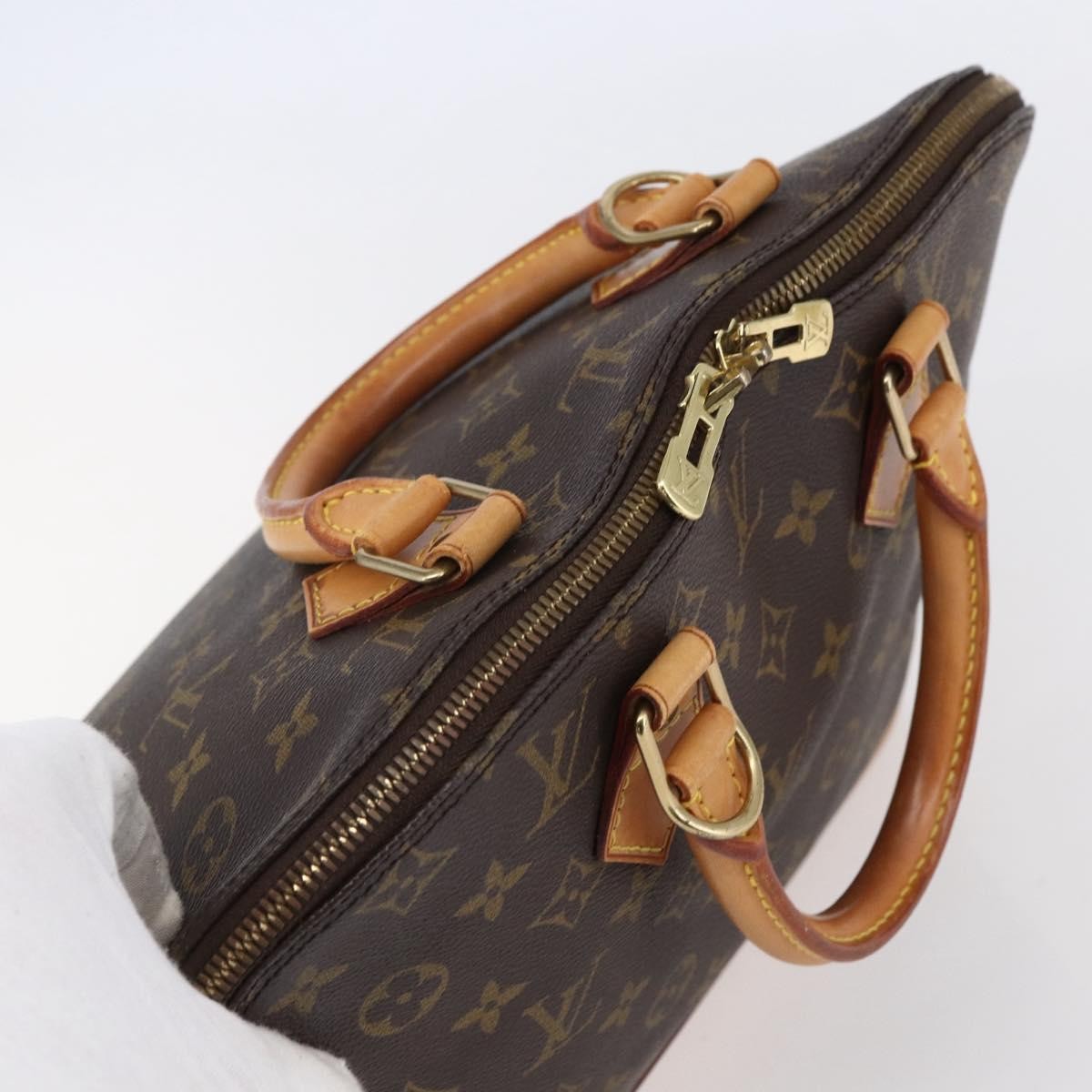 Louis Vuitton Alma Handbag Monogram Canvas, BROWN, CANVAS, Handbag