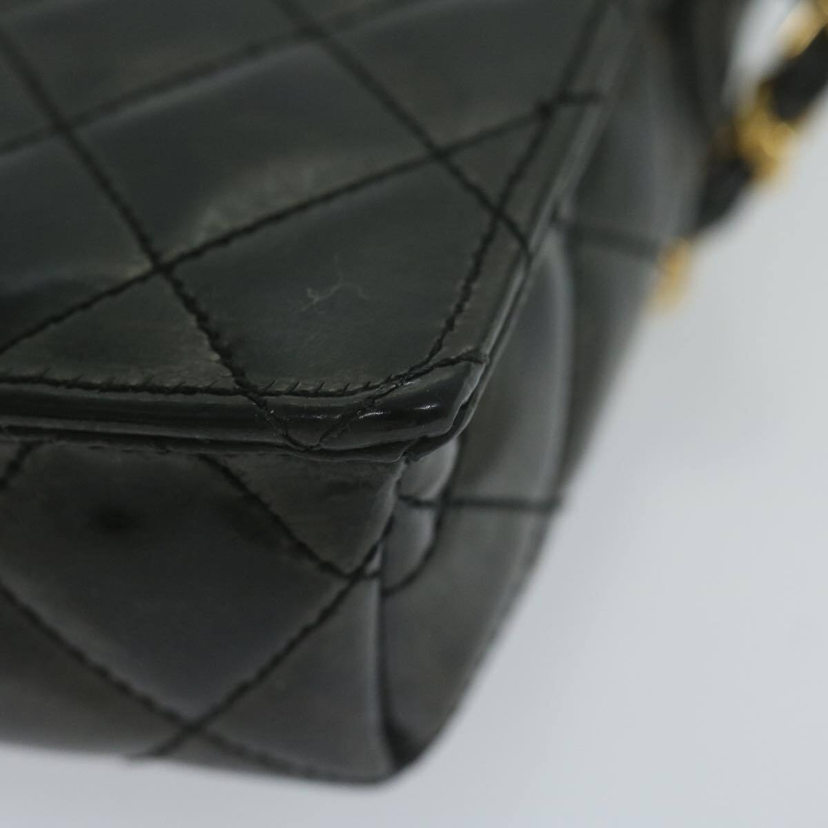 Chanel Vintage CC Flap Phone Holder Crossbody Bag Quilted Patent, BLACK, PATENT_LEATHER, Crossbody bag