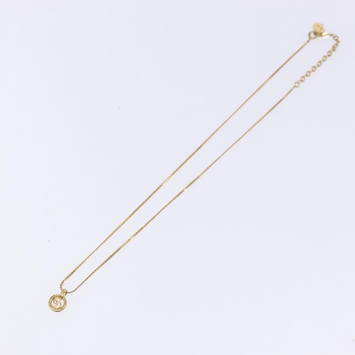 Christian Dior CD Round Pendant Necklace Metal, GOLD, METAL, Necklace