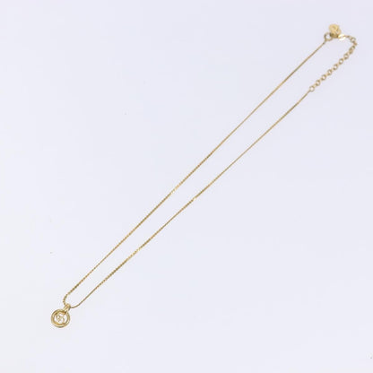 Christian Dior CD Round Pendant Necklace Metal, GOLD, METAL, Necklace