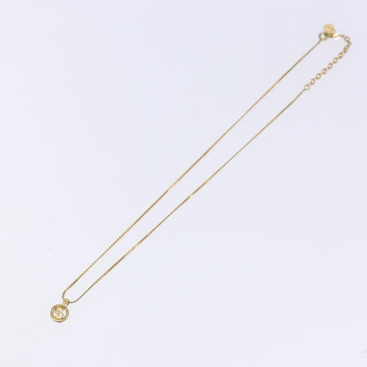 Christian Dior CD Round Pendant Necklace Metal, GOLD, METAL, Necklace