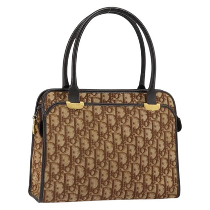 Christian Dior Vintage Trotter Handbag Canvas, BEIGE, CANVAS, Handbag