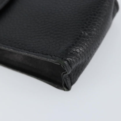 Chanel Vintage CC Phone Holder Crossbody Bag Caviar, BLACK, LEATHER, Clutche & pouche