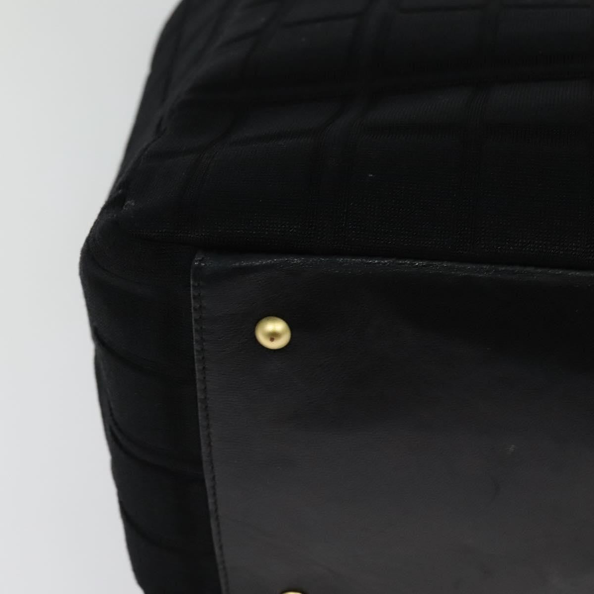 Chanel Chocolate Bar Chain Tote Quilted Jersey, BLACK, COTTON, Tote bag