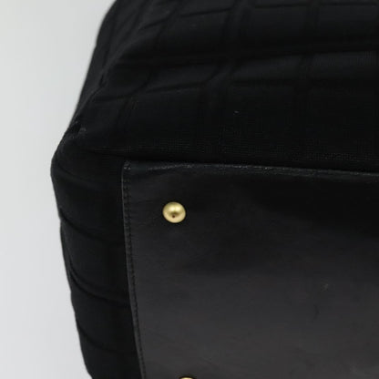 Chanel Chocolate Bar Chain Tote Quilted Jersey, BLACK, COTTON, Tote bag