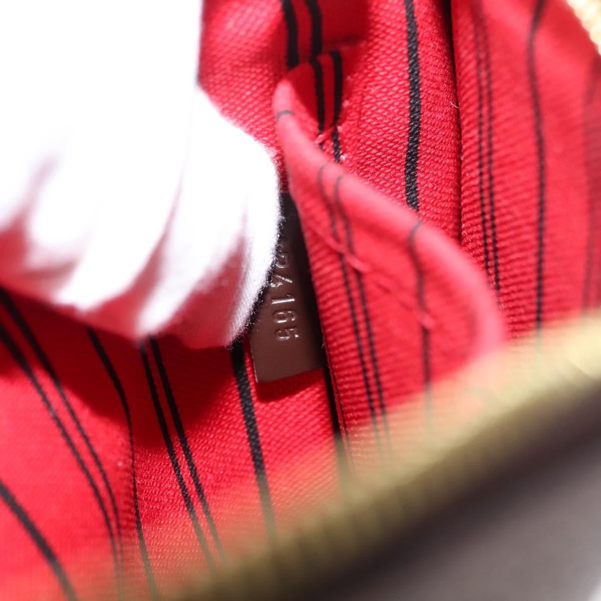 Louis Vuitton Neverfull Pochette Damier, BROWN, CANVAS, Clutche & pouche