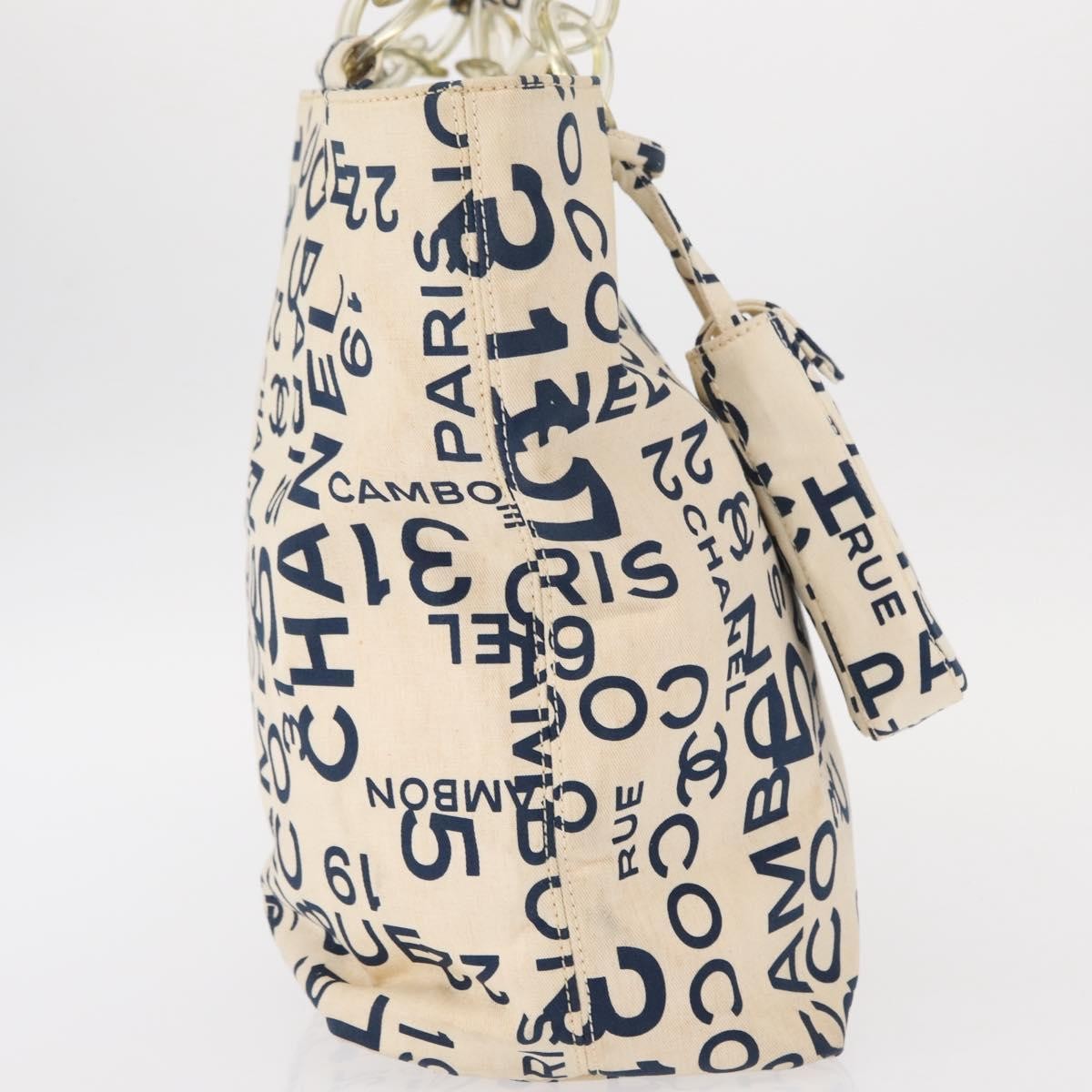 Chanel 31 Rue Cambon Beach Zip Tote Printed Canvas, NAVY, CANVAS, Tote bag