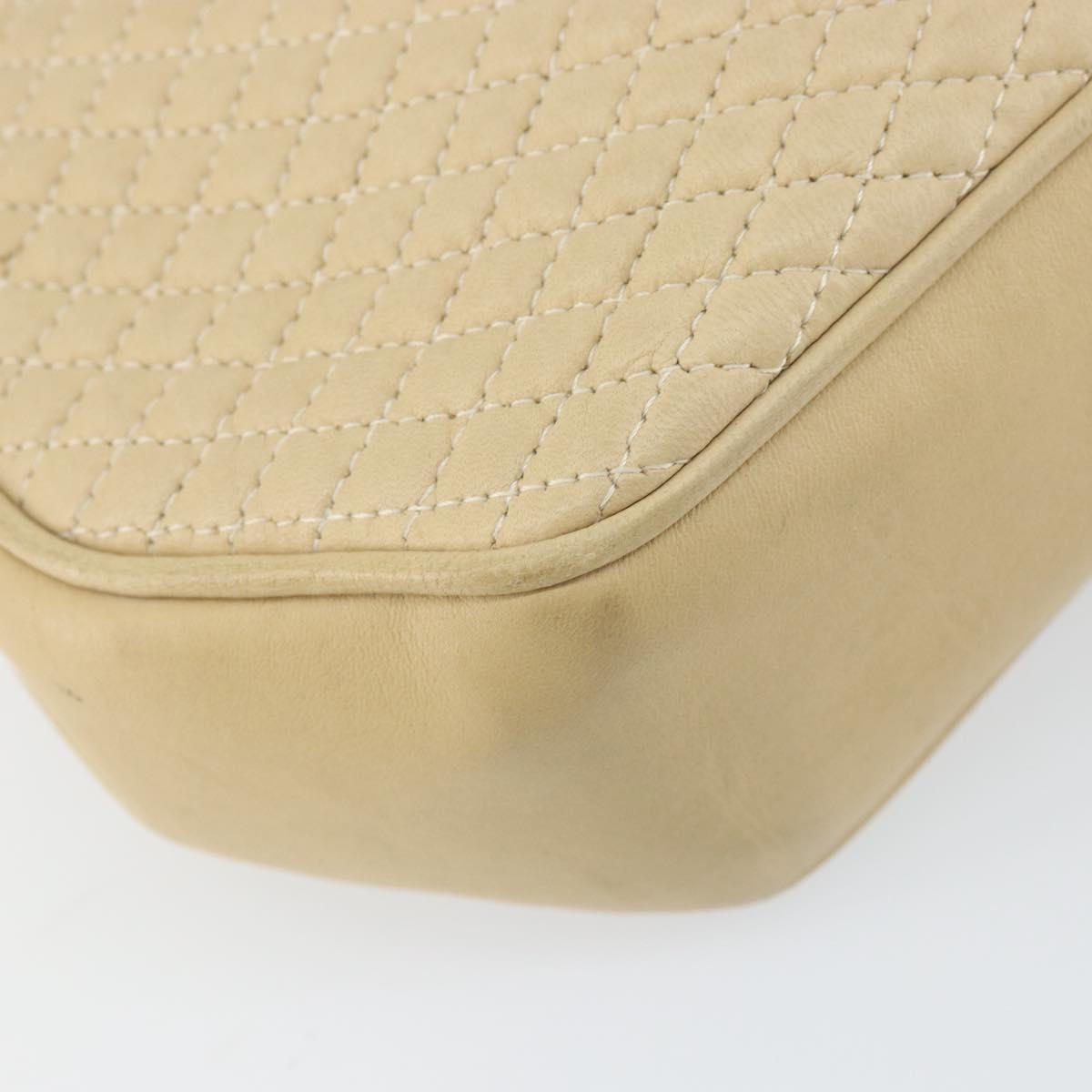 Bally Vintage Chain Shoulder Bag Quilted Leather, BEIGE, LEATHER, Shoulder bag