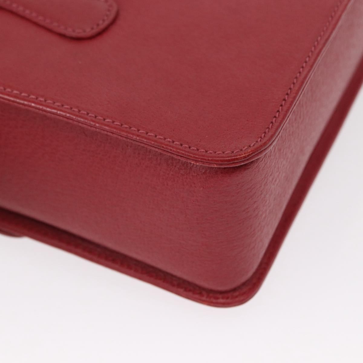 Gucci Vintage Bamboo Handle Bag Leather, RED, LEATHER, Handbag