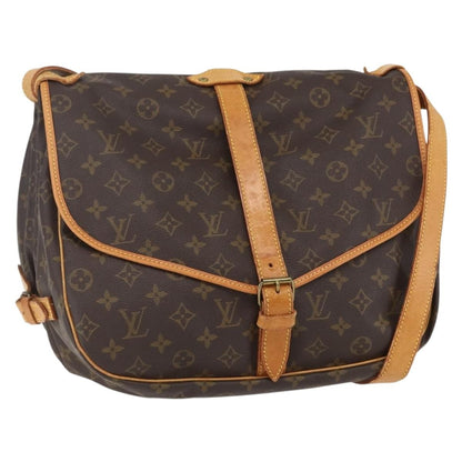 Louis Vuitton Saumur Handbag Monogram Canvas, BROWN, CANVAS, Shoulder bag