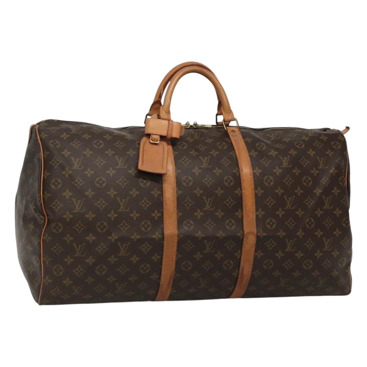 Louis Vuitton Keepall Bag Monogram Canvas, BROWN, CANVAS, Travel bag