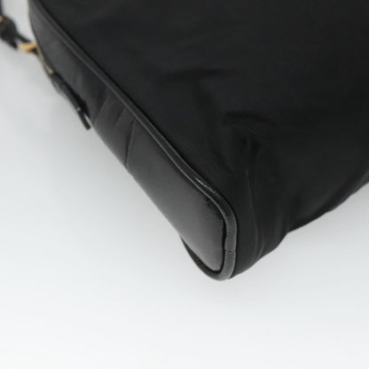 Prada SHOULDER BAG NYLON BLACK GOLD, Black, Nylon, Shoulder Bag