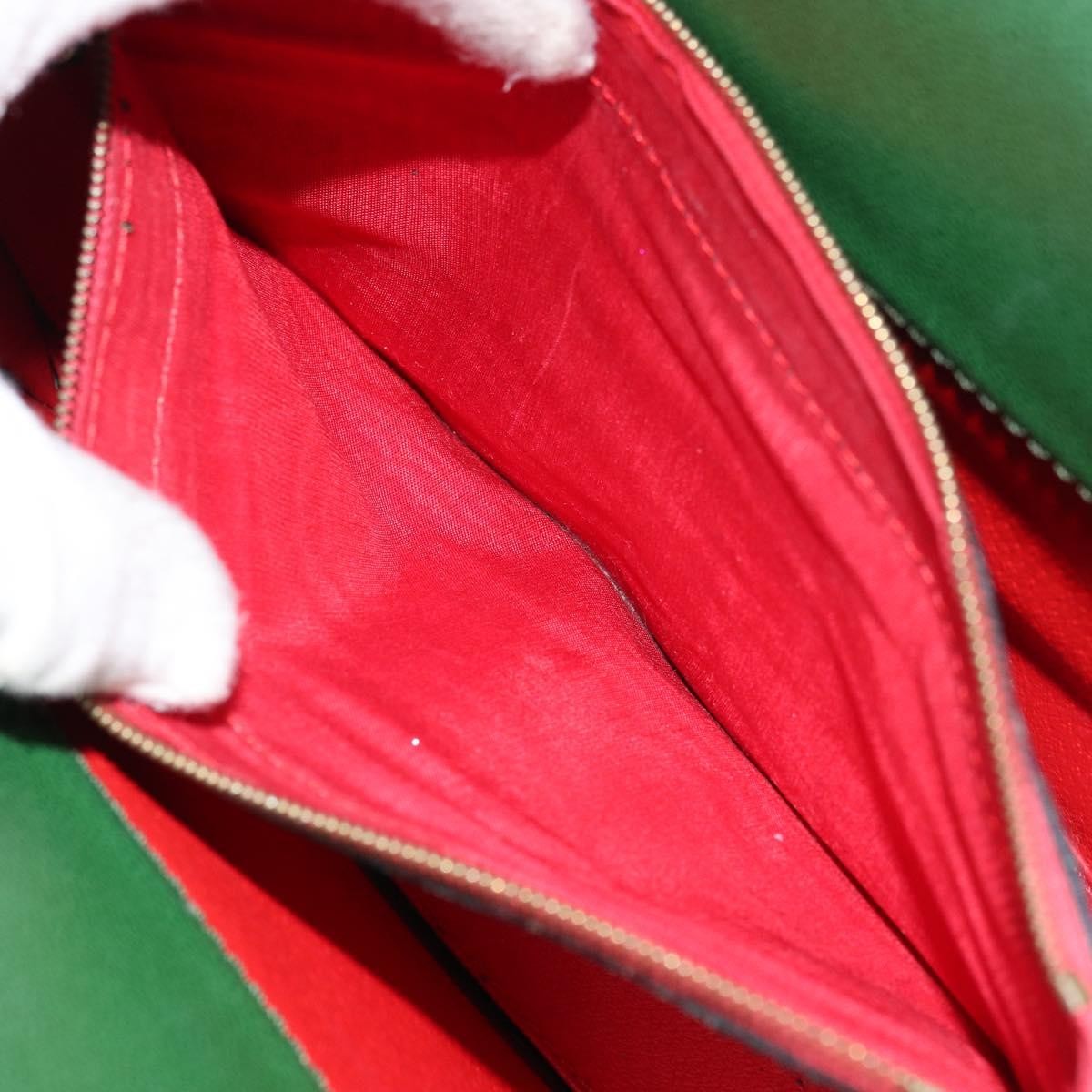 Celine Vintage Shoulder Bag Leather, GREEN, LEATHER, Shoulder bag