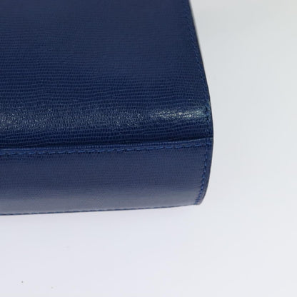 Celine Circle logo Leather, BLUE, LEATHER, Handbag