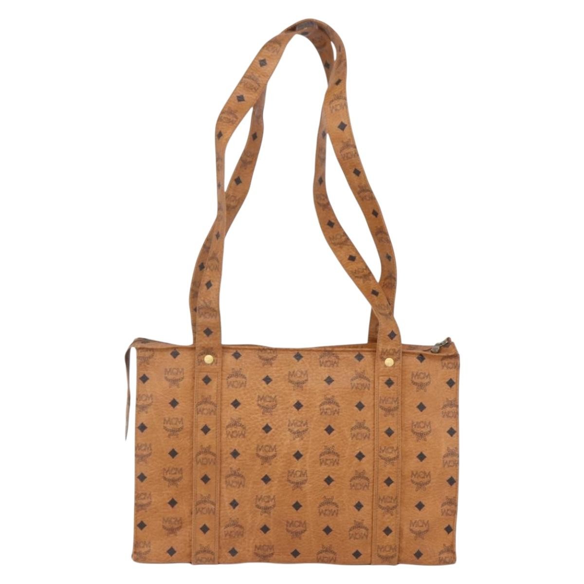 MCM Visetos Shoulder bag PVC, BROWN, CANVAS, Shoulder bag