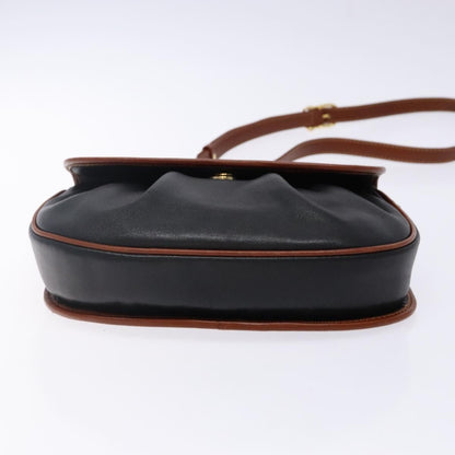 Celine Vintage Triomphe Shoulder Bag Leather, BLACK, LEATHER, Shoulder bag