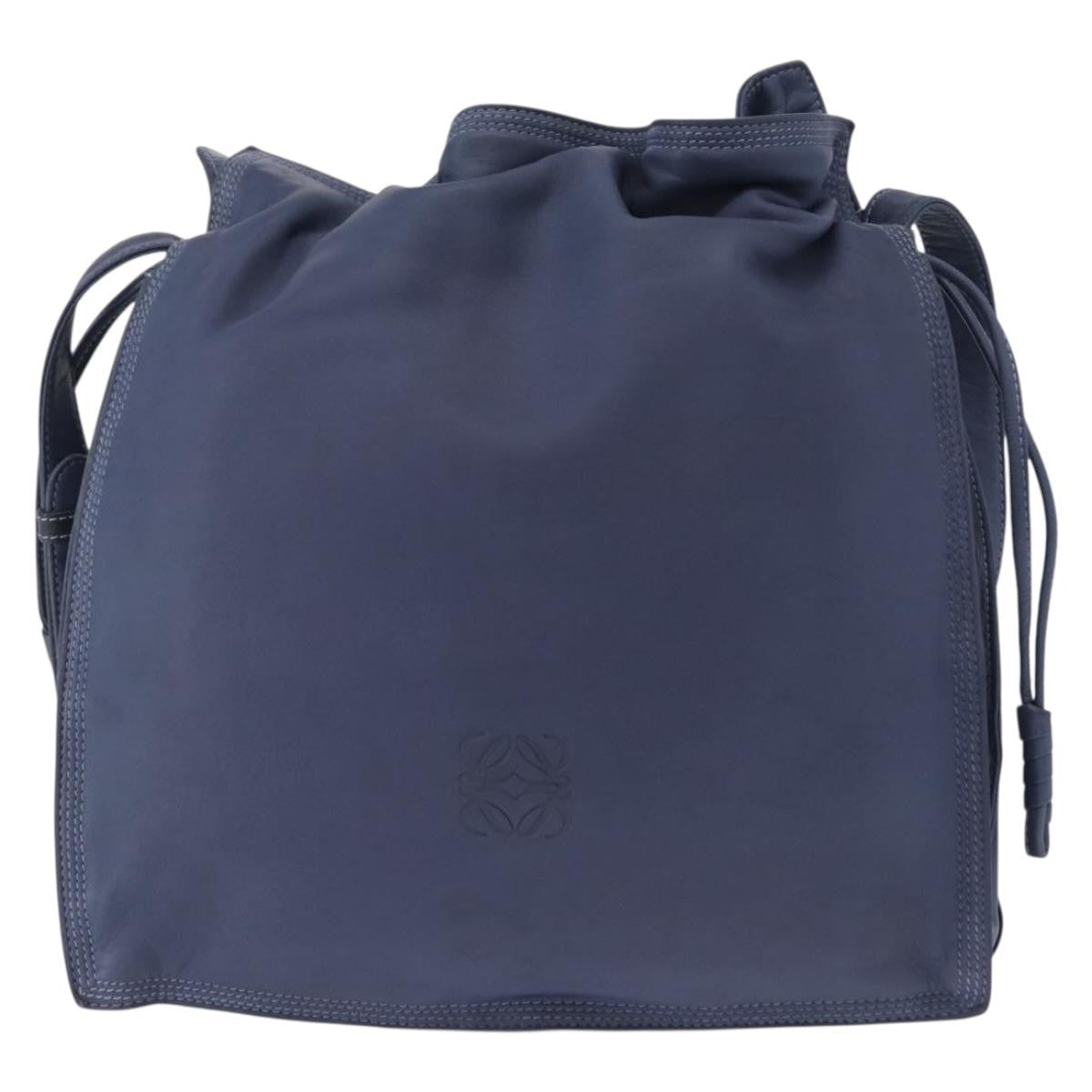 Loewe Flamenco Bag Leather, BLUE, LEATHER, Shoulder bag