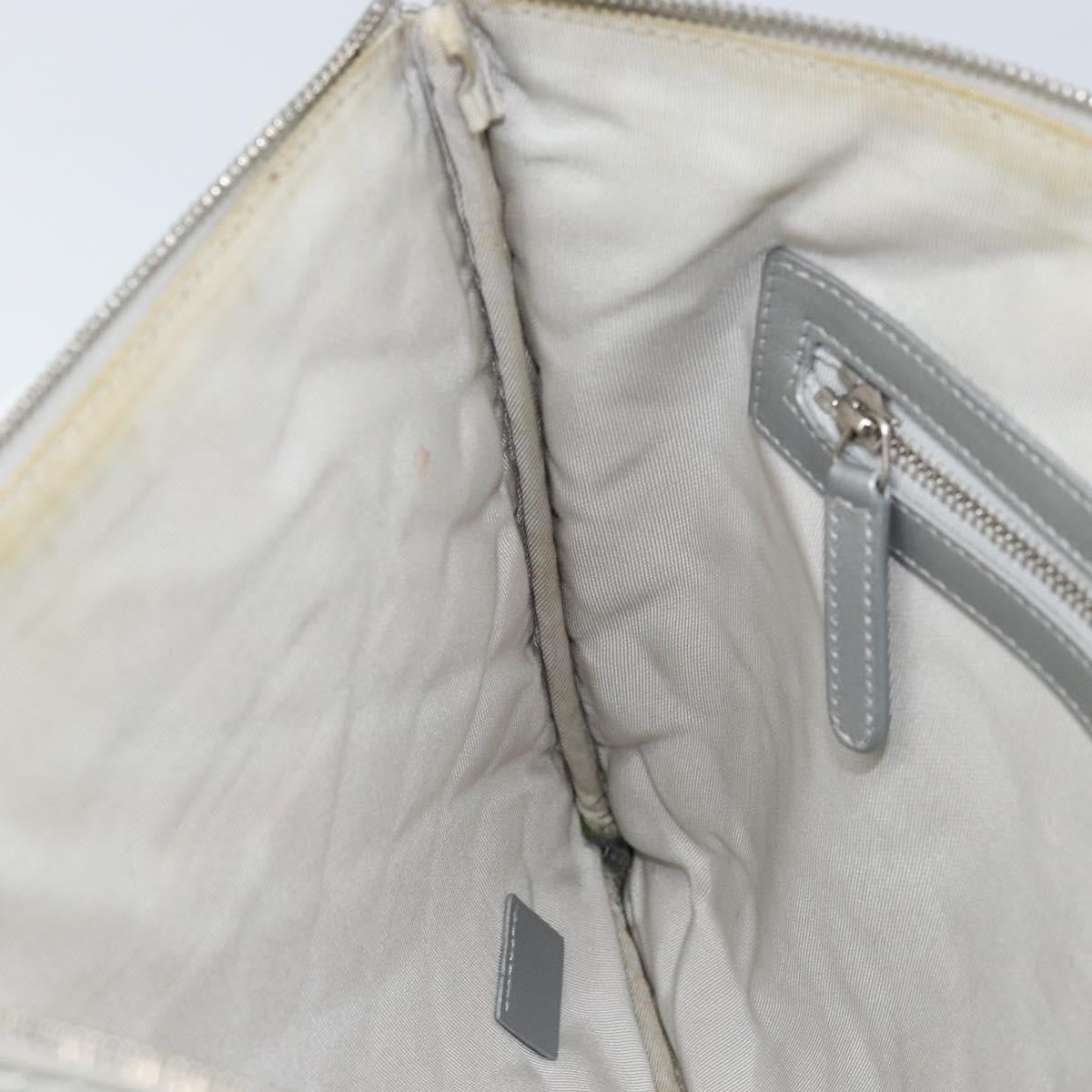 Chanel O Case Clutch Quilted Crumpled Calfskin, SILVER, LEATHER, Clutche & pouche