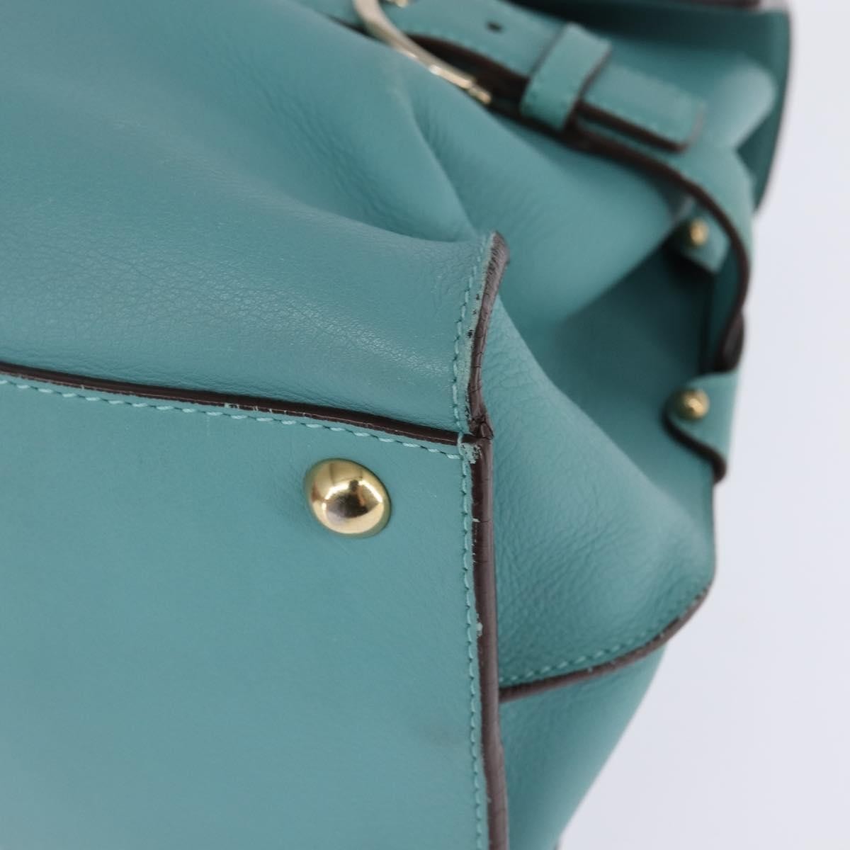 Salvatore Ferragamo Virna Satchel Leather, BLUE, LEATHER, Handbag