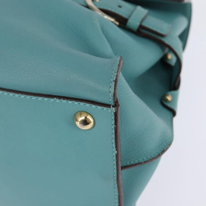 Salvatore Ferragamo Virna Satchel Leather, BLUE, LEATHER, Handbag