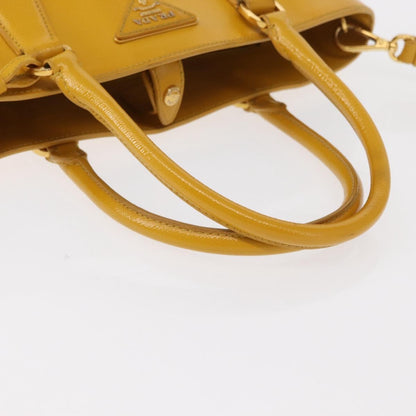 Prada Lux Convertible Bucket Tote Saffiano Leather, YELLOW, LEATHER, Handbag