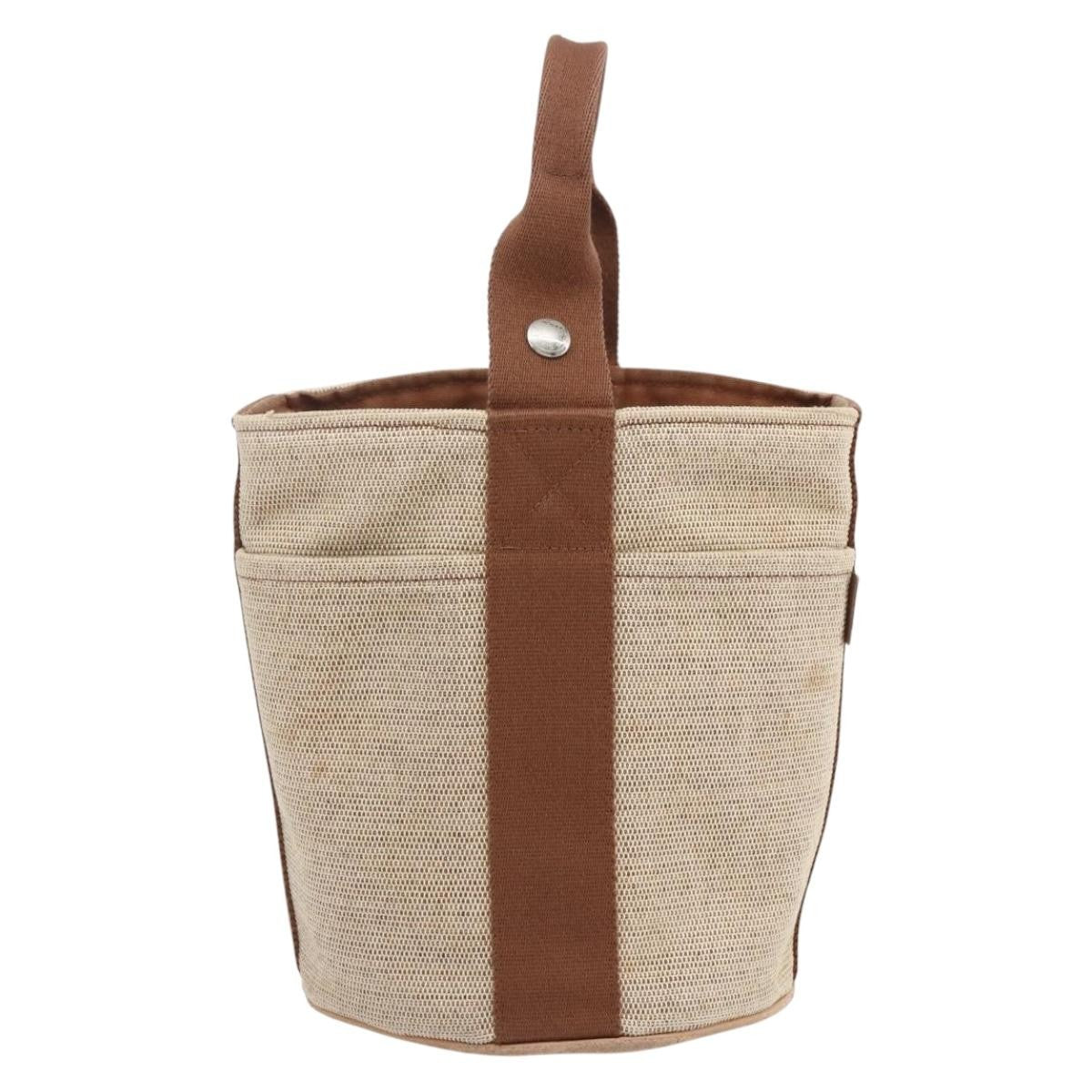 Hermes Saxo Handbag Toile, BEIGE, CANVAS, Handbag