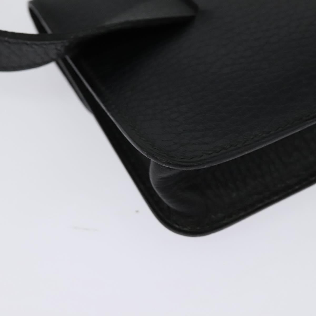 Hermes Pochette Green Waist Bag Leather, BLACK, LEATHER, Clutche & pouche