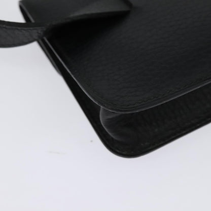 Hermes Pochette Green Waist Bag Leather, BLACK, LEATHER, Clutche & pouche