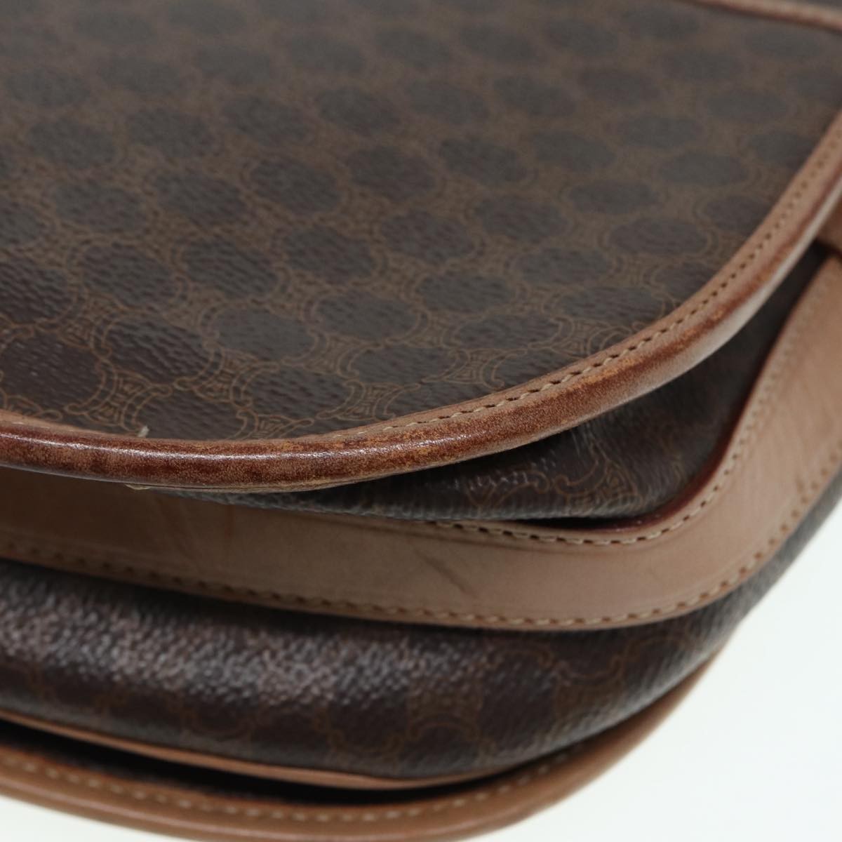 Celine Macadam Shoulder Bag PVC Leather, BROWN, CANVAS, Shoulder bag