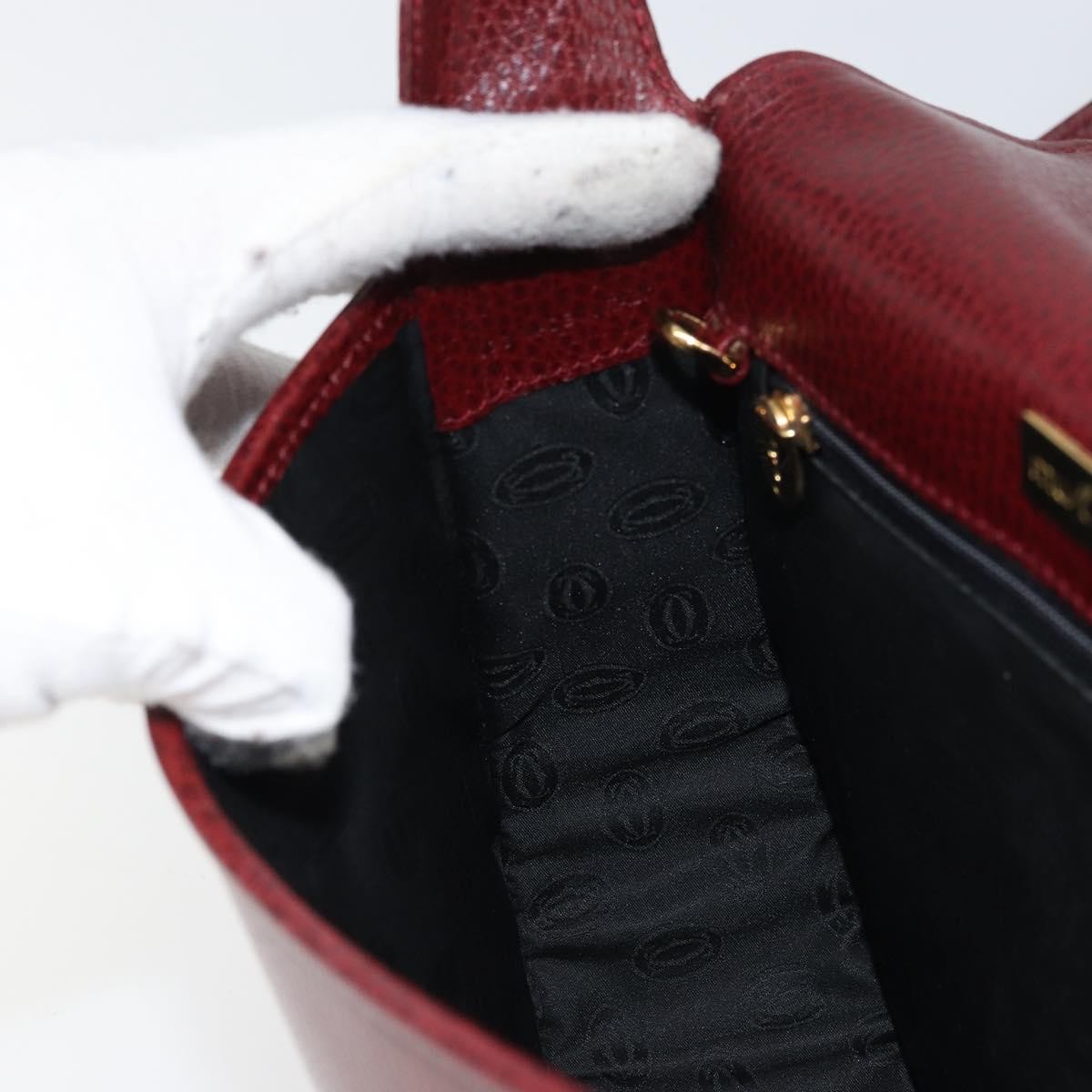 cartier Must de Cartier Shoulder Bag Leather, BURGUNDY, LEATHER, Shoulder bag