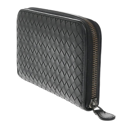 Bottega Veneta Intrecciato Long Zip  Wallet Leather, BLACK, LEATHER, Wallets