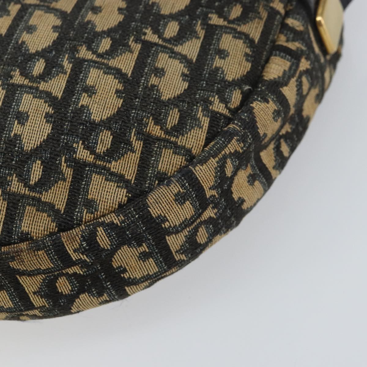 Christian Dior Vintage Trotter Shoulder Bag Canvas, NAVY, CANVAS, Shoulder bag