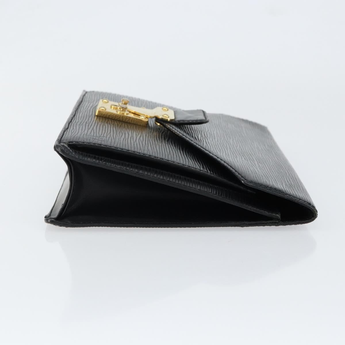Louis Vuitton Dragonne Pochette Epi Leather, BLACK, LEATHER, Clutche & pouche