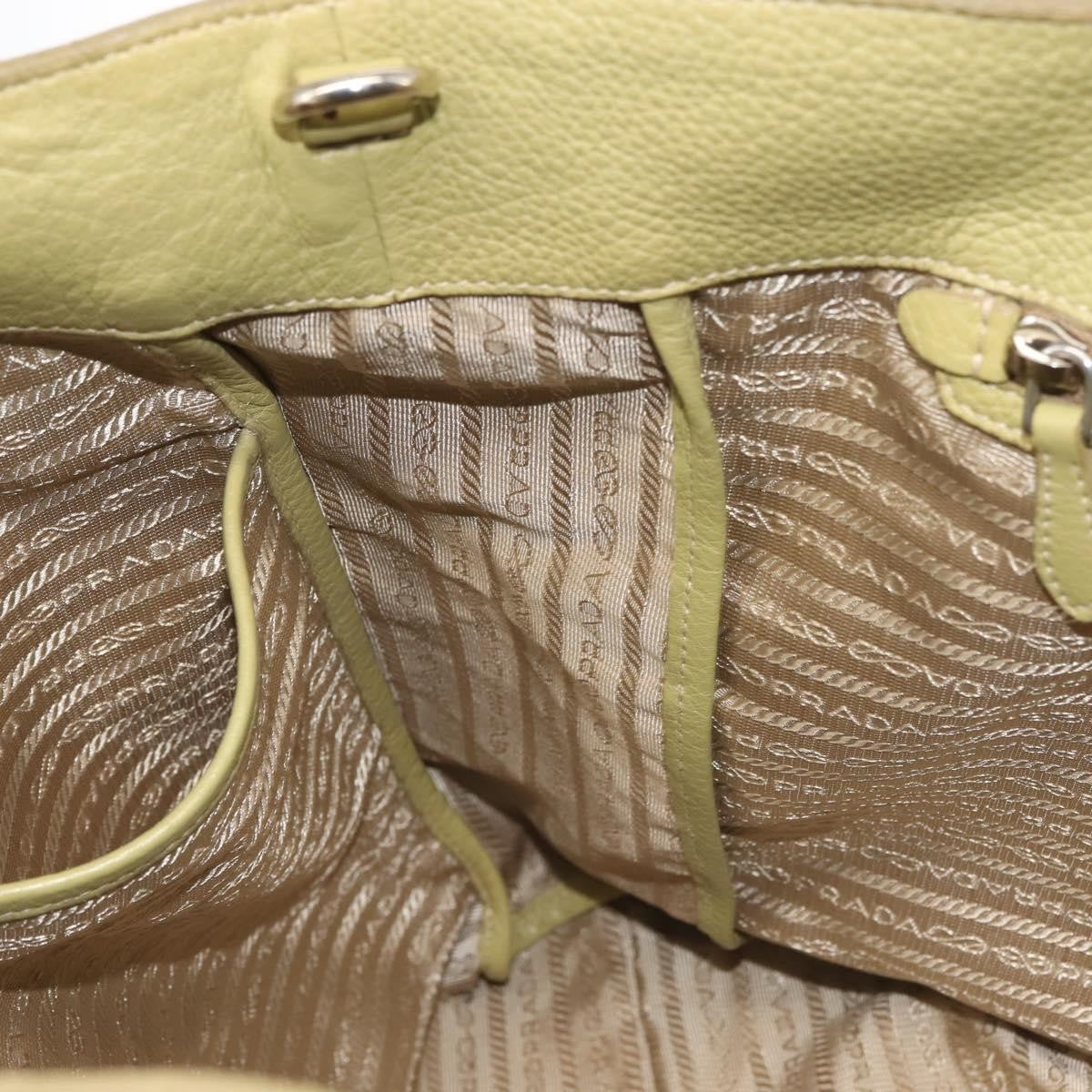 Prada Shopping Tote Vitello Daino, GREEN, LEATHER, Tote bag