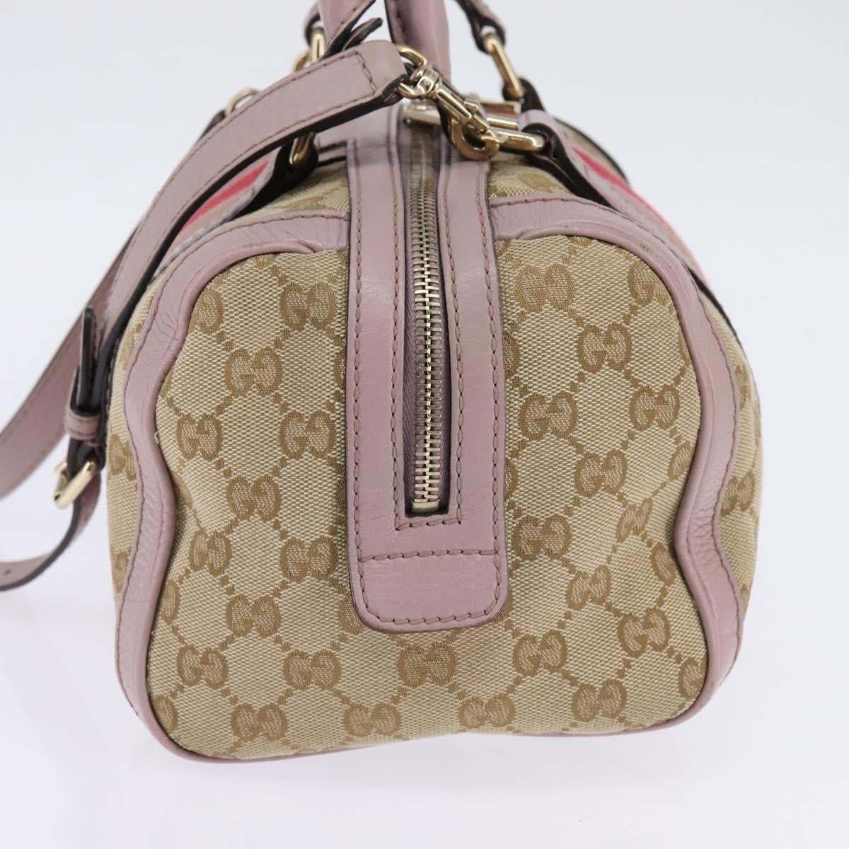 Gucci Vintage Web Boston Bag GG Canvas, BEIGE, CANVAS, Handbag