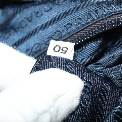 Prada Chain Shoulder Bag Quilted Tessuto, NAVY, NYLON, Shoulder bag