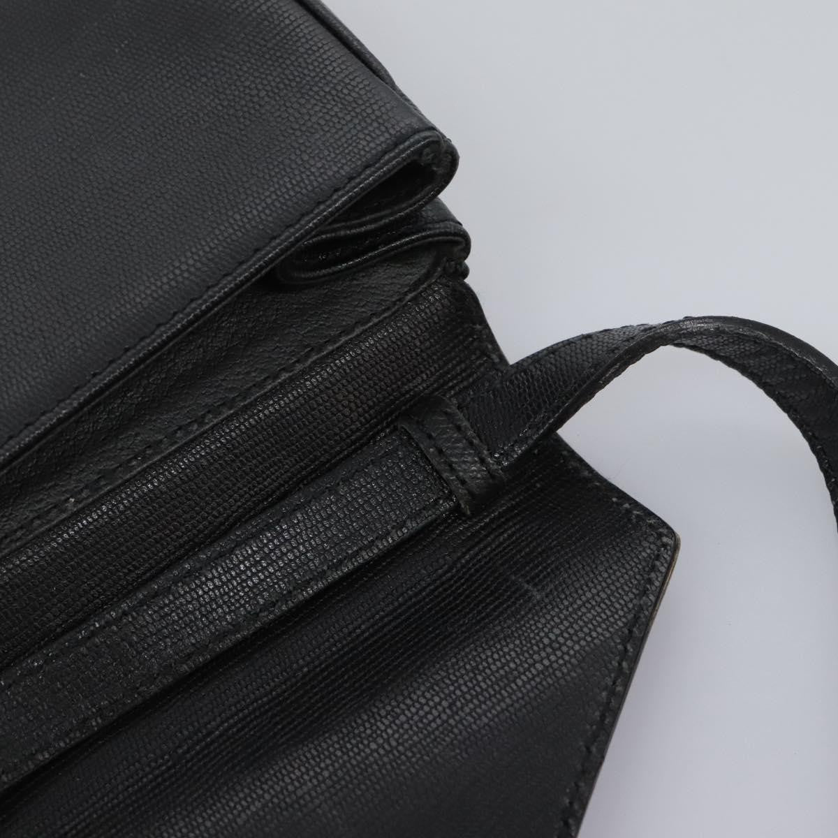 Celine Vintage Circle Logo Crossbody Bag Leather, BLACK, LEATHER, Crossbody bag