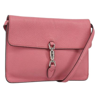 Gucci Jackie Soft Flap Shoulder Bag Leather, PINK, LEATHER, Shoulder bag