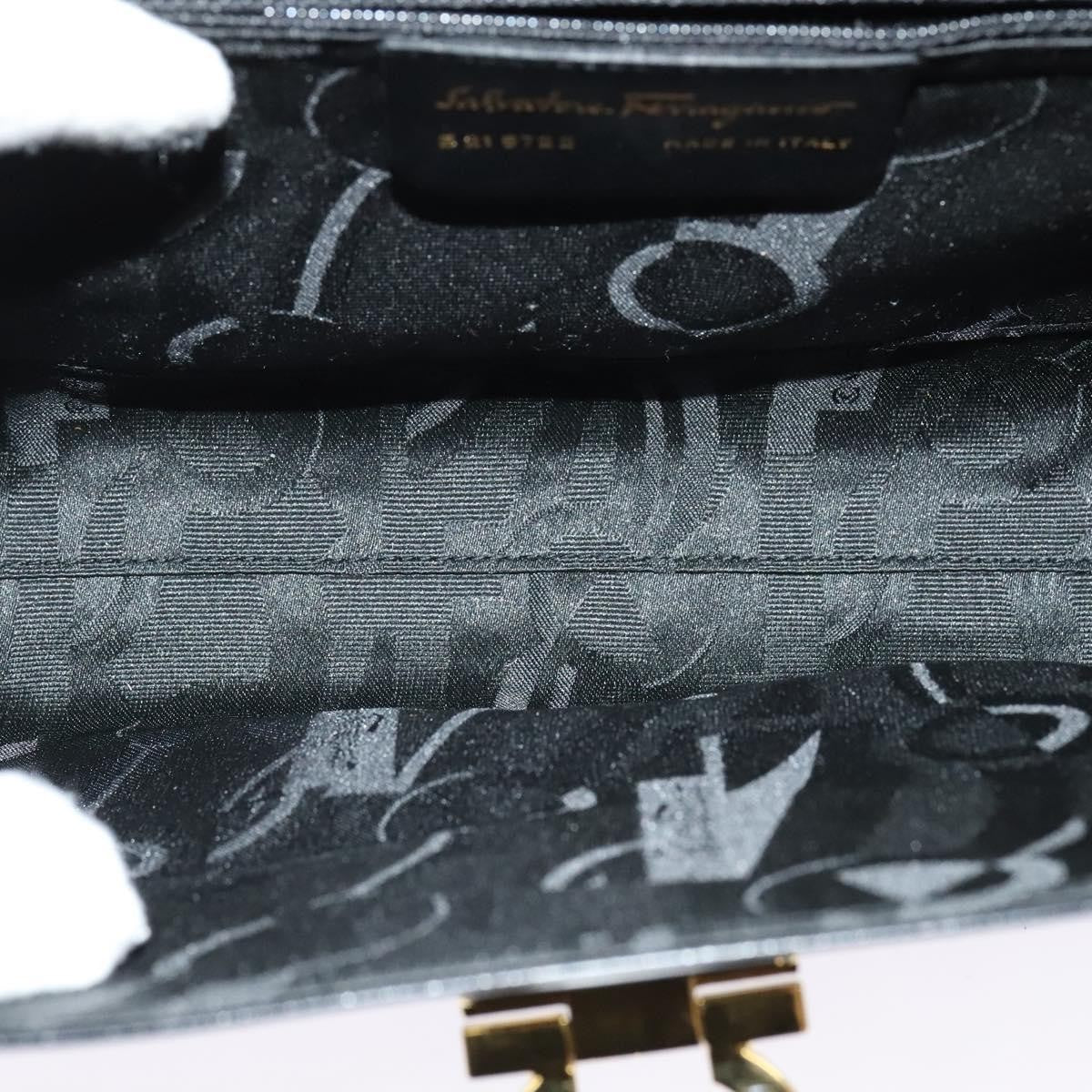 Salvatore Ferragamo Gancini Shoulder Bag Leather, BLACK, LEATHER, Shoulder bag