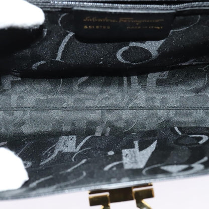 Salvatore Ferragamo Gancini Shoulder Bag Leather, BLACK, LEATHER, Shoulder bag