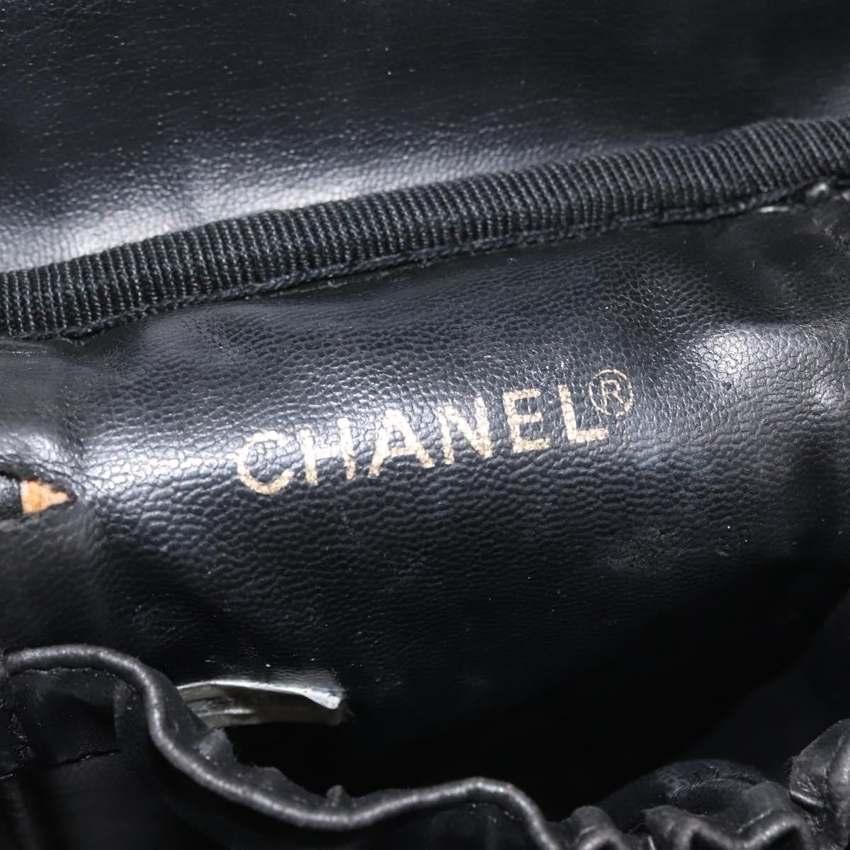 Chanel Vanity pouch Leather, BLACK, LEATHER, Toiletry Case