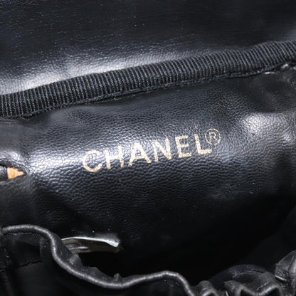 Chanel Vanity pouch Leather, BLACK, LEATHER, Toiletry Case